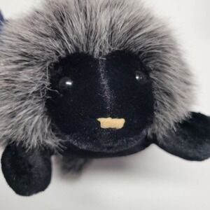 Cascade Puppet Toy Plush Porcupine Hedgehog Black Gray Fur Stuffed Toy Vintage